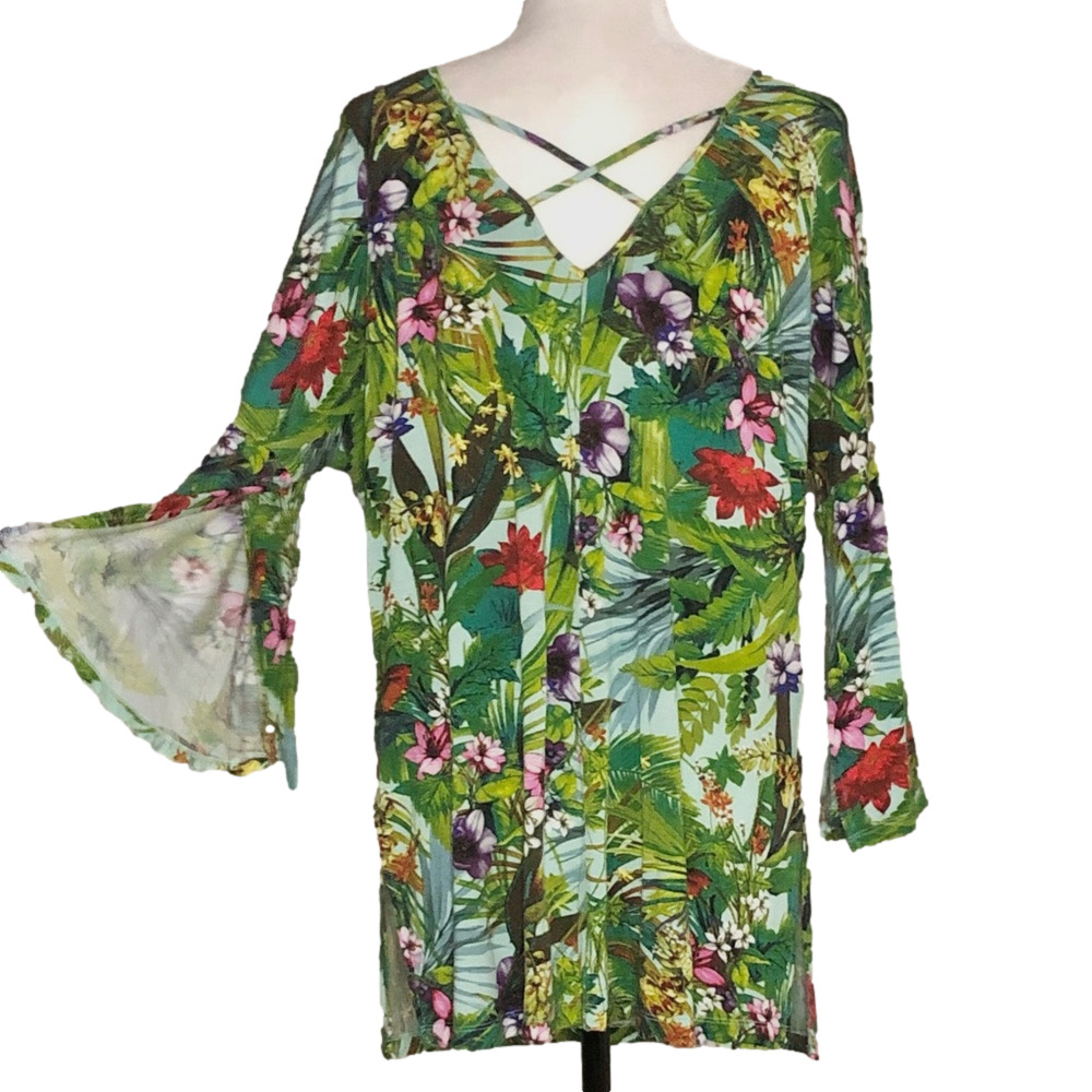 Cable & Gauge tropical tunic